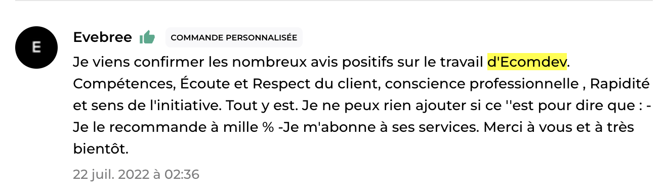 Avis client